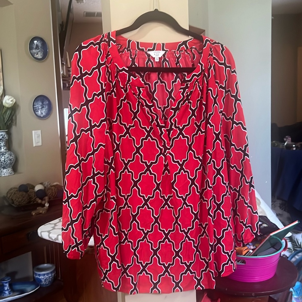 CROWN AND IVY CLASSIC TUNIC TOP 3X size